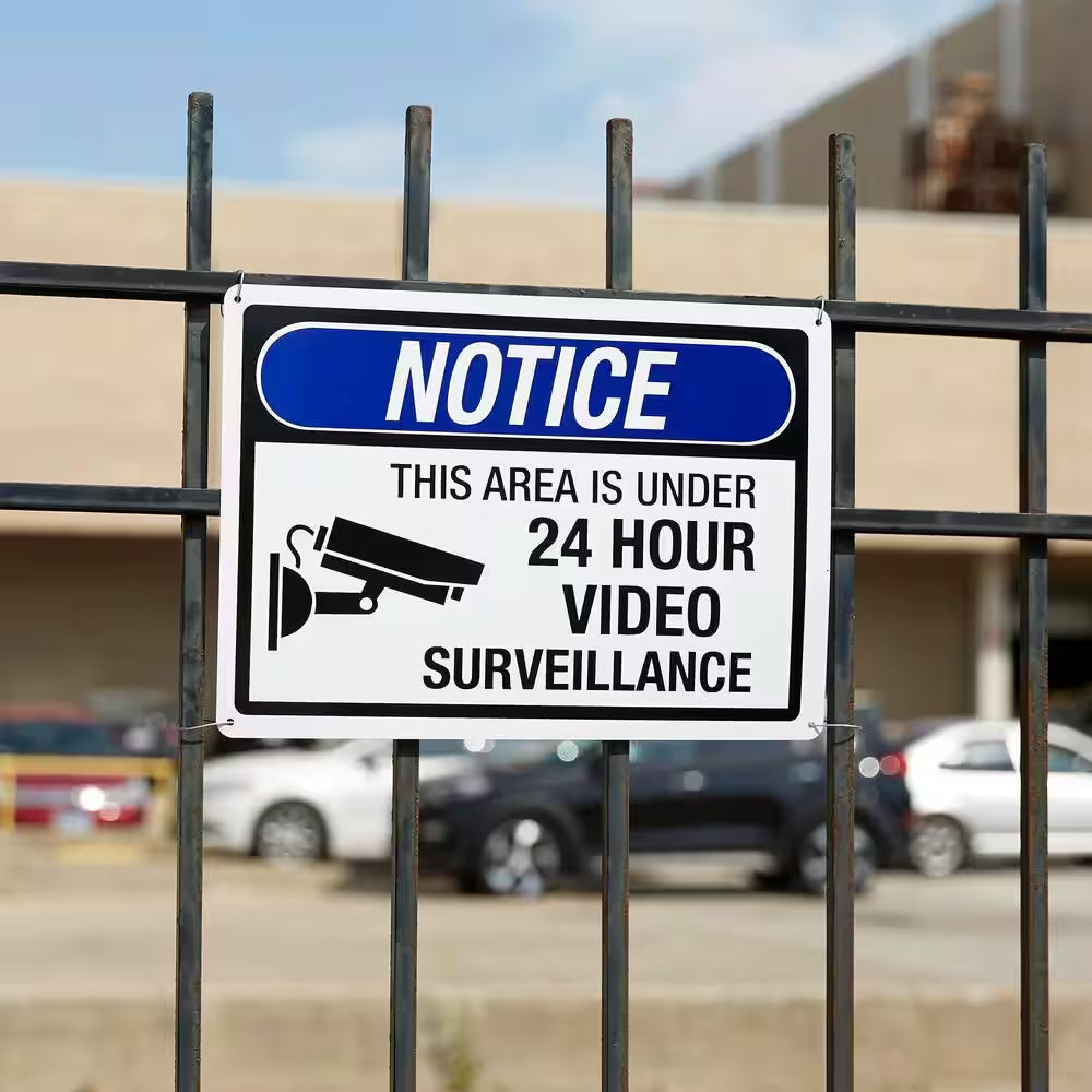 10 In. X 14 In. Aluminium 24-Hour Video Surveillance Sign