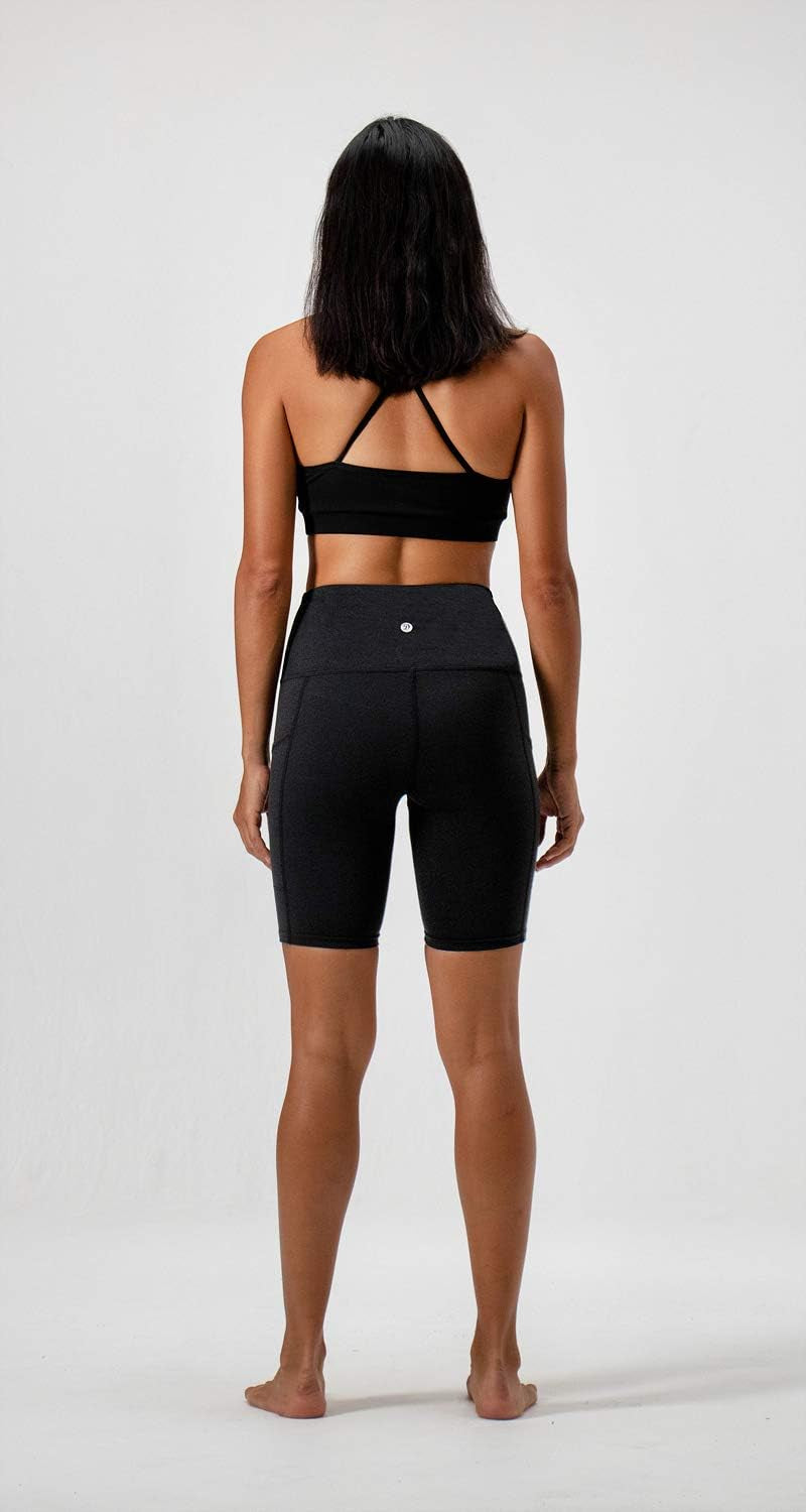 2-Pack High Waist Exercise Shorts with Side Pockets - Women's