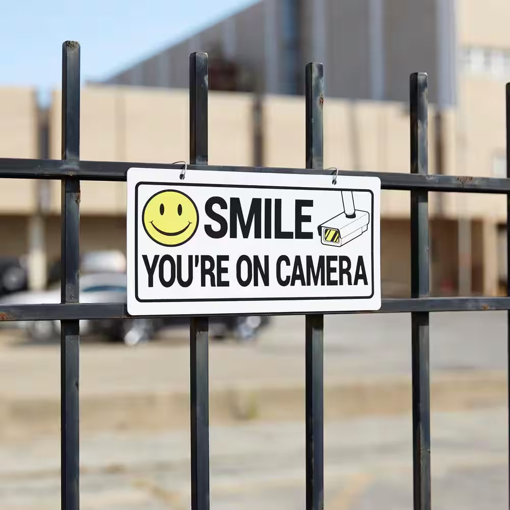 5 In. X 10 In. Smile-Security Camera Sign