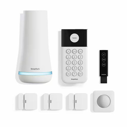 Smart Home Security System (7 Pc.) with Base Station, Siren, Keypad, Motion Sensor, 3 Entry Sensors, and Key Fob