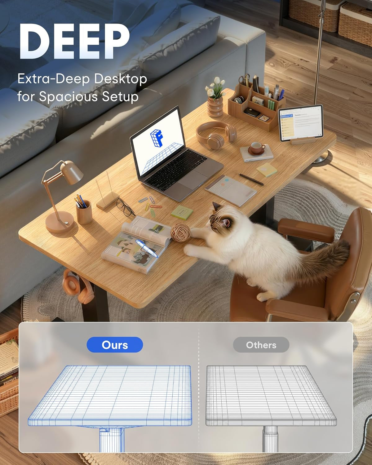 FLEXISPOT EN1 Standing Desk - Maple - 48" X 30"