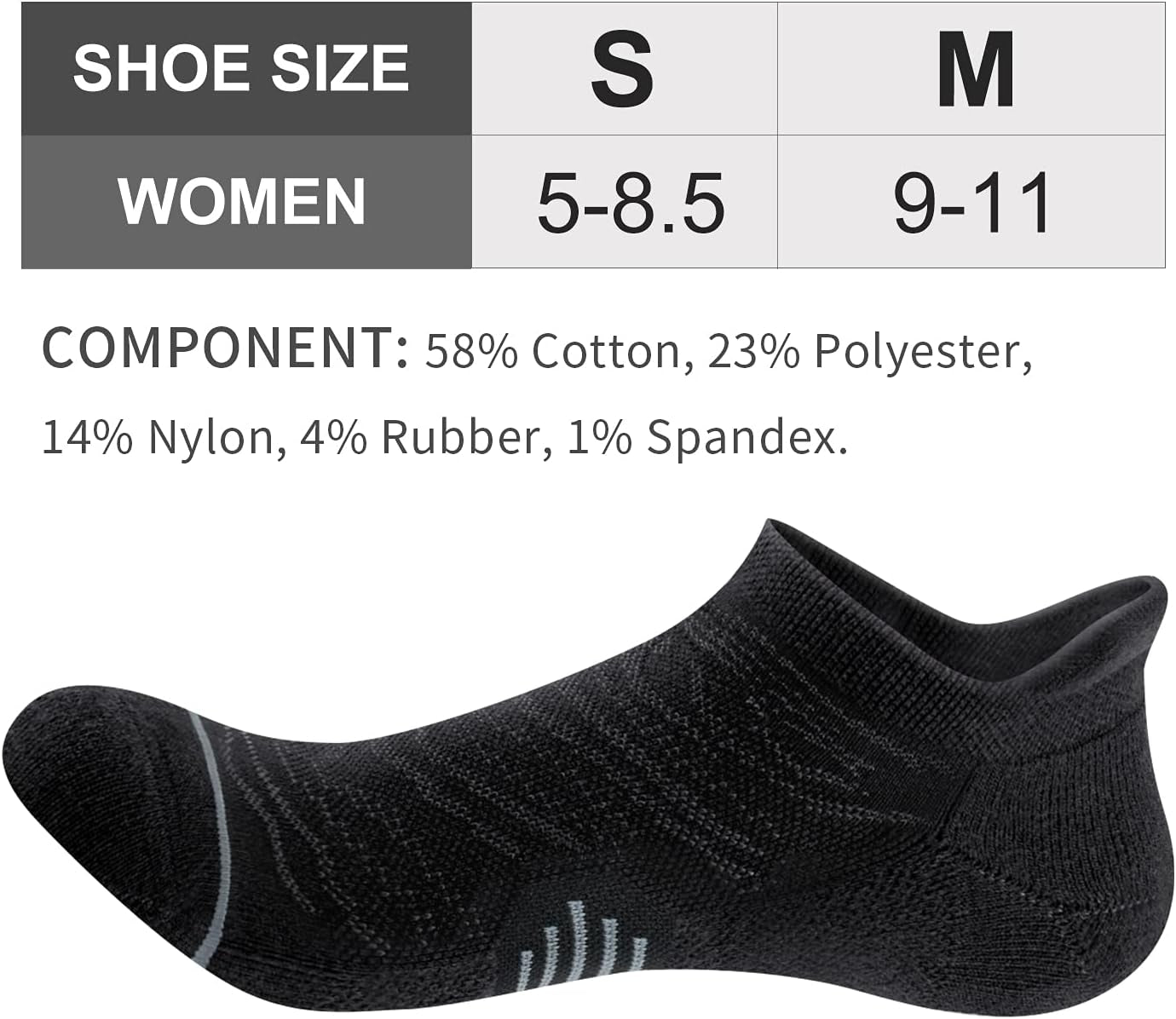 6 Pack Cushioned Low Cut Tab Ankle Socks - Women's 
