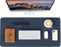 Leather Desk Mat - Blue/Yellow - 23.6" X 13.7" 