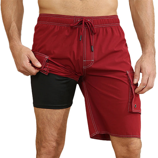 Quick Dry Swim Trunks with Compression Liner - Men's 