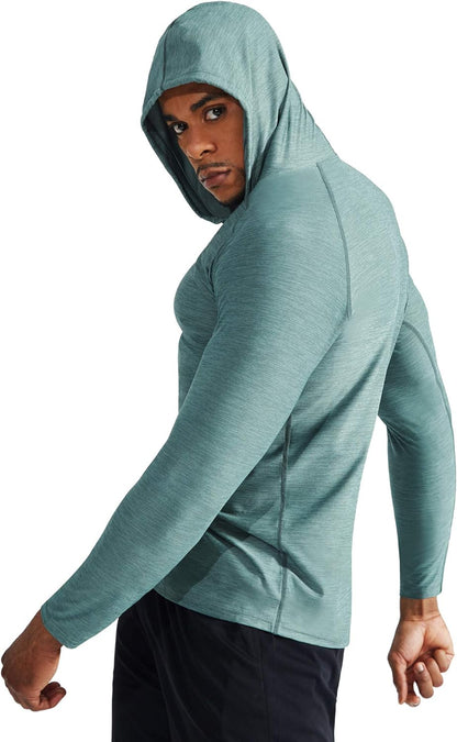 Dry Fit Athletic Long Sleeve Shirts with Hoods - Men's 