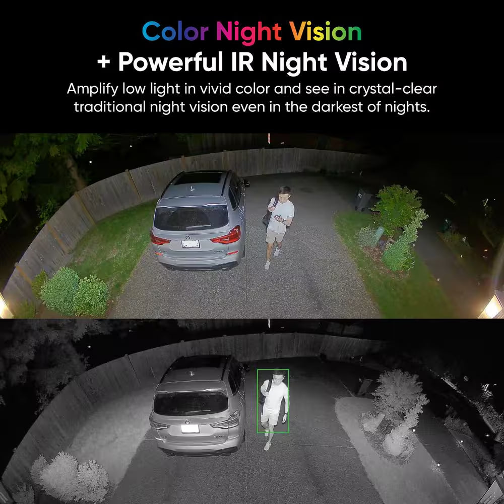 Wired Outdoor Wi-Fi Floodlight Pro Home Security Camera with 2K Resolution, App and Voice Control, Black