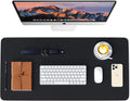 Leather Desk Mat - Black/Red - 23.6" X 13.7"