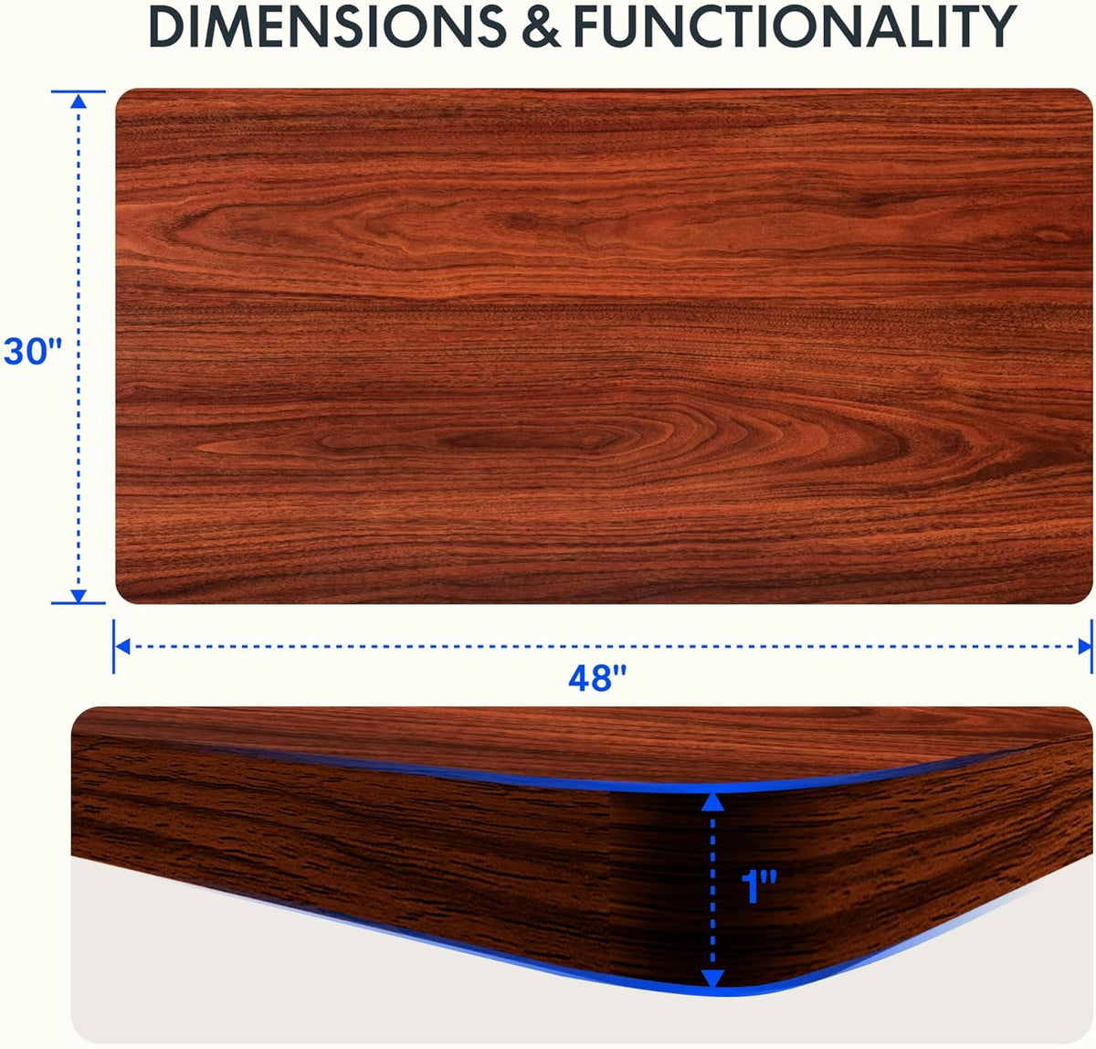 FLEXISPOT EN2 48" X 30" Standing Desk with Power Strip Bundle - Mahogany