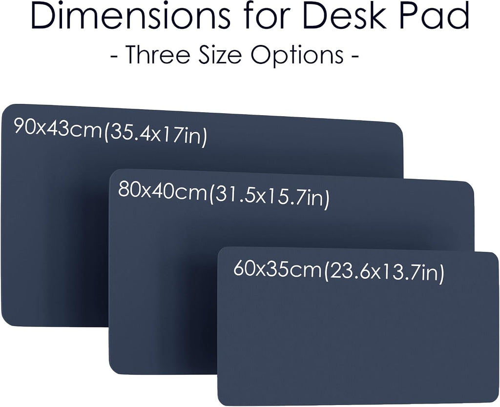 Leather Desk Mat - Blue/Yellow - 23.6" X 13.7" 