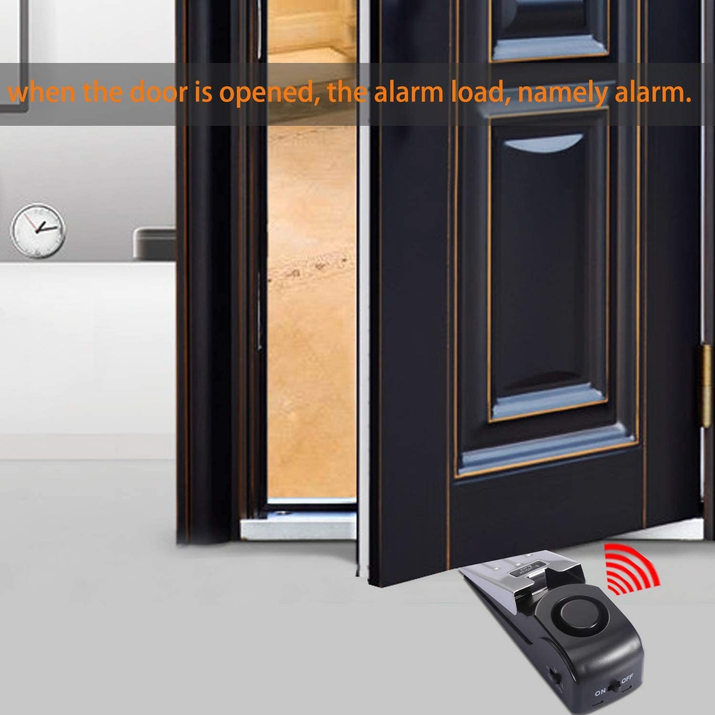 Wedge Door Stop Alarm with 120 Db Siren – Security Door Stopper with Adjustable Sensitivity for Home, Travel, Office, Dorm - 4 Pcs
