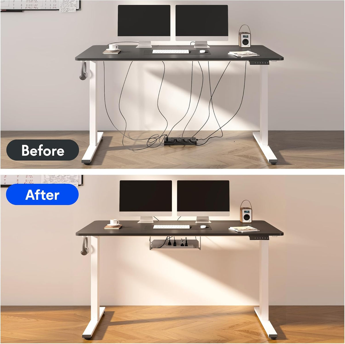 FLEXISPOT EN2 48" X 30" Standing Desk with Power Strip Bundle - Mahogany