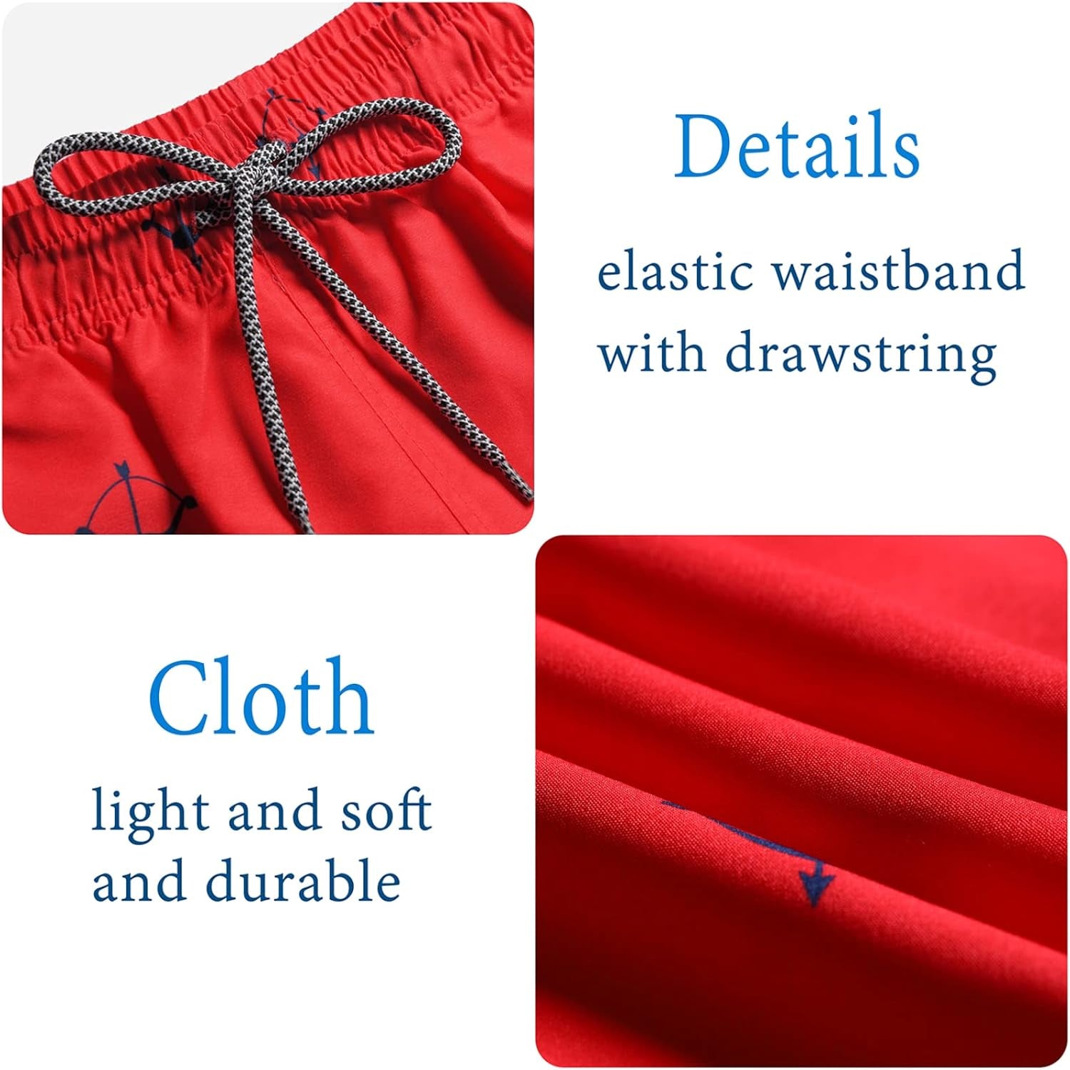 Quick Dry Swim Shorts with Mesh Lining - Men's