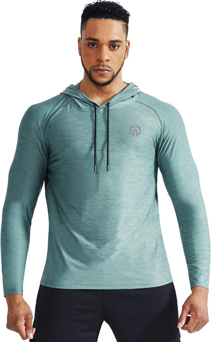 Dry Fit Athletic Long Sleeve Shirts with Hoods - Men's 