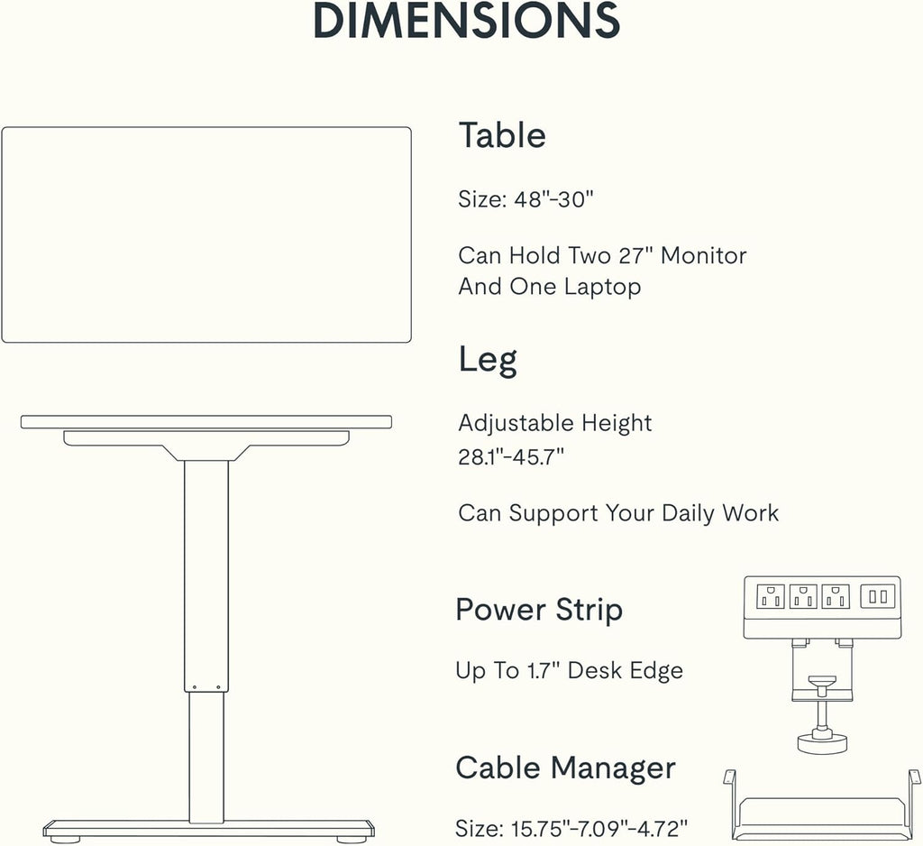 FLEXISPOT EN2 48" X 30" Standing Desk with Power Strip Bundle - Mahogany