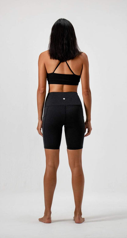 2-Pack High Waist Exercise Shorts with Side Pockets - Women's