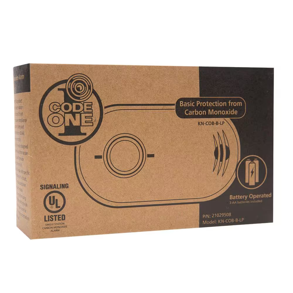 Code One AA Battery Powered Carbon Monoxide Detector with LED Lights
