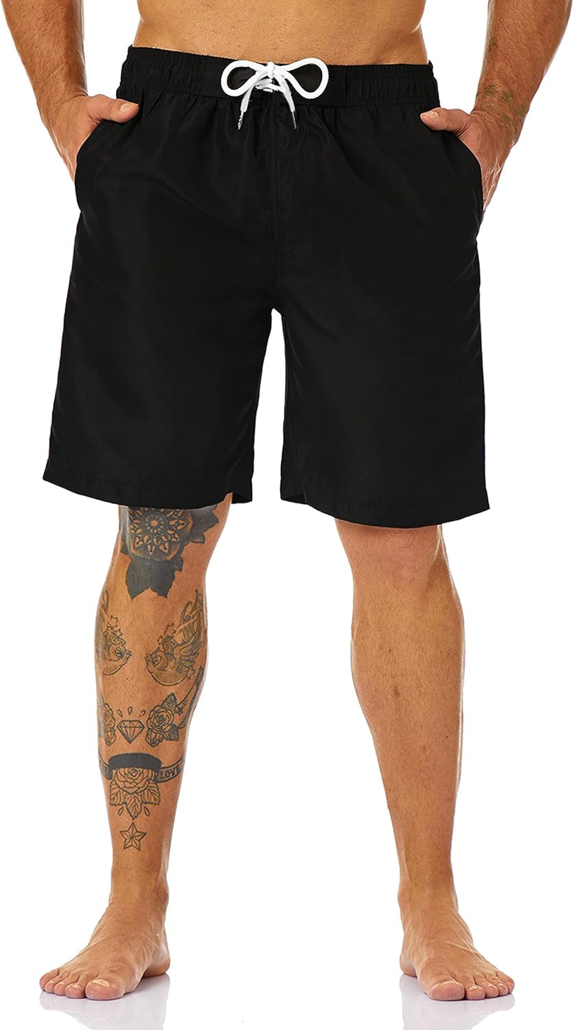 9 Inch Inseam Quick Dry Swim Shorts with Mesh Lining - Men's 