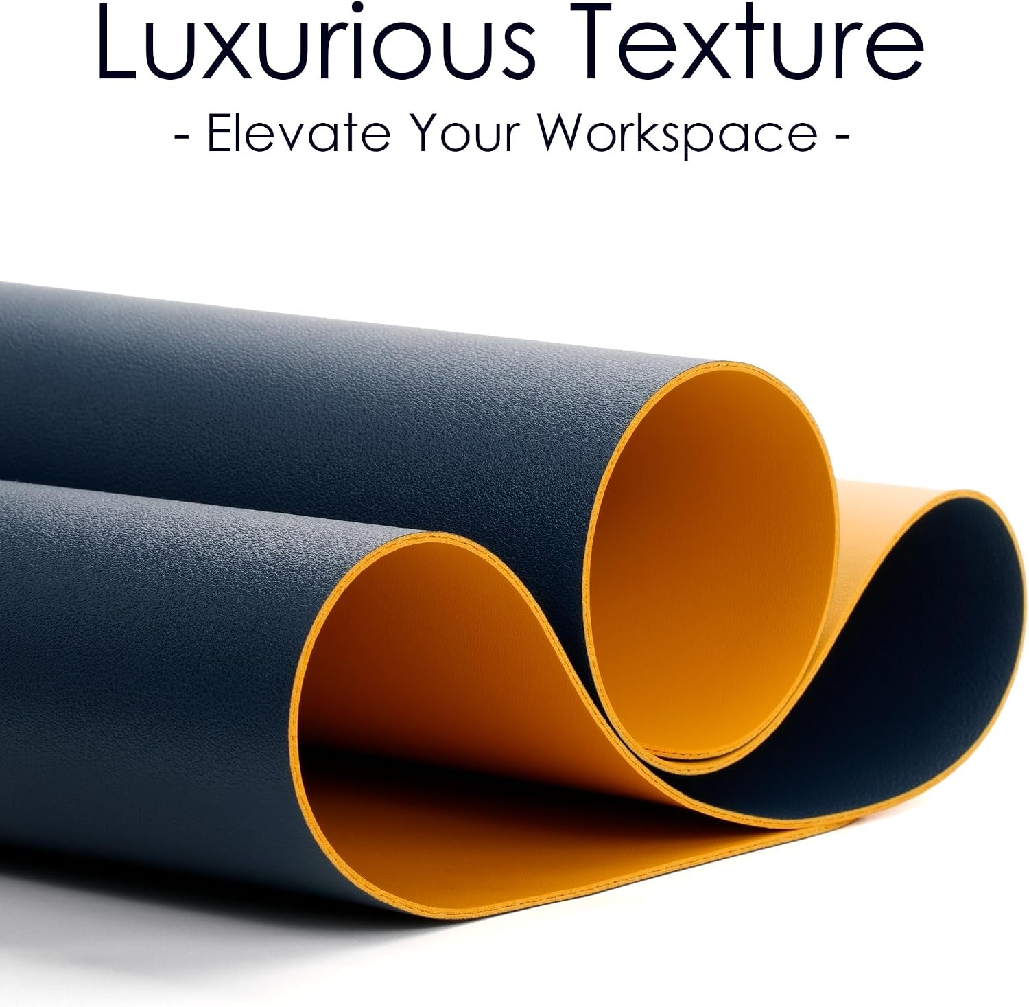 Leather Desk Mat - Blue/Yellow - 23.6" X 13.7" 
