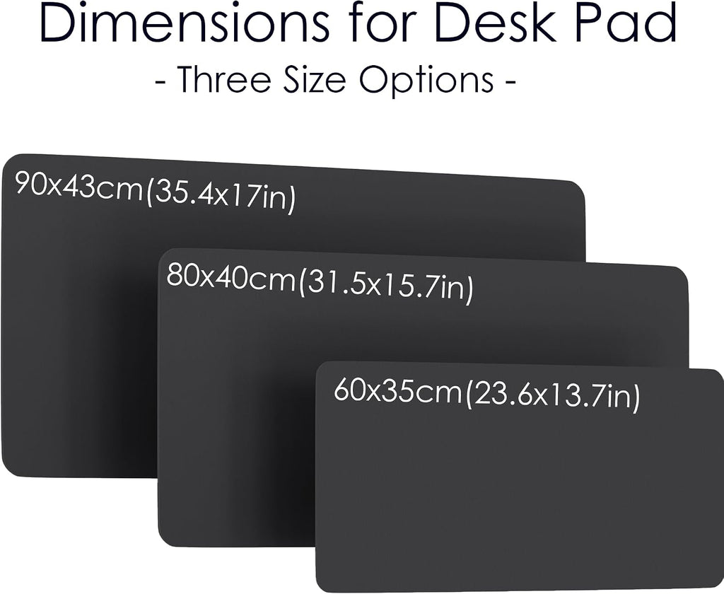 Leather Desk Mat - Black/Red - 23.6" X 13.7"
