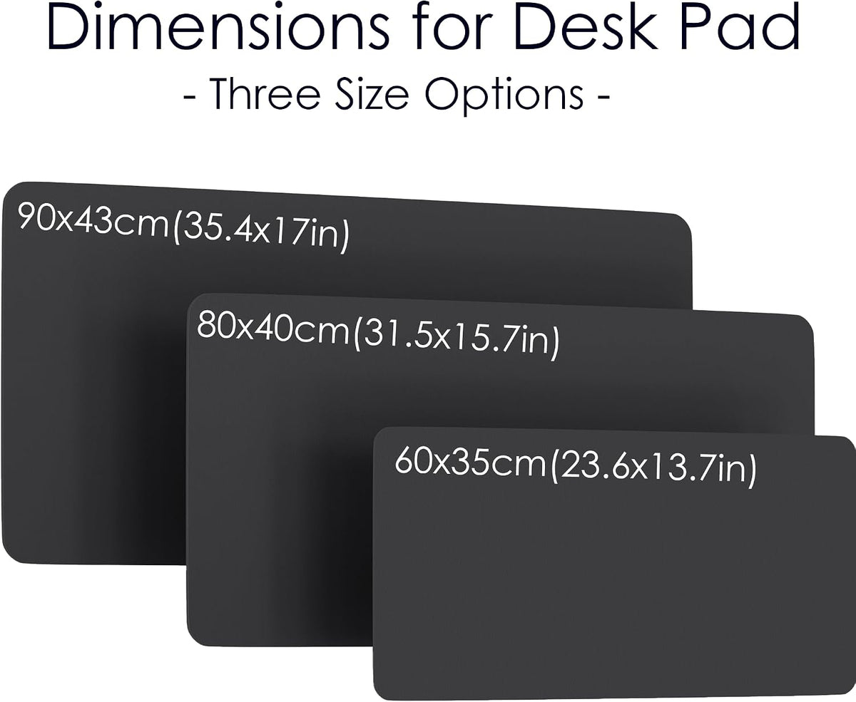 Leather Desk Mat - Black/Red - 23.6" X 13.7"
