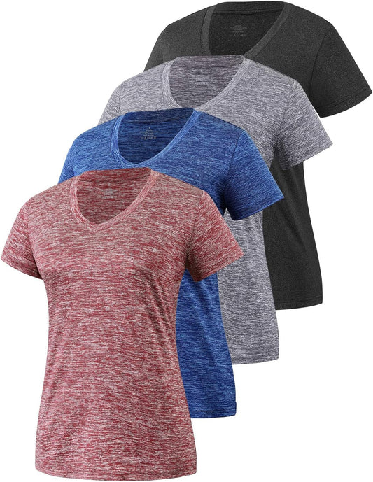 3-4 Pack Dry Fit Short Sleeve T-Shirt - Women's 