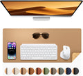 Dual-Sided Leather Desk Mat - Apricot - 25.6" X 13.7"
