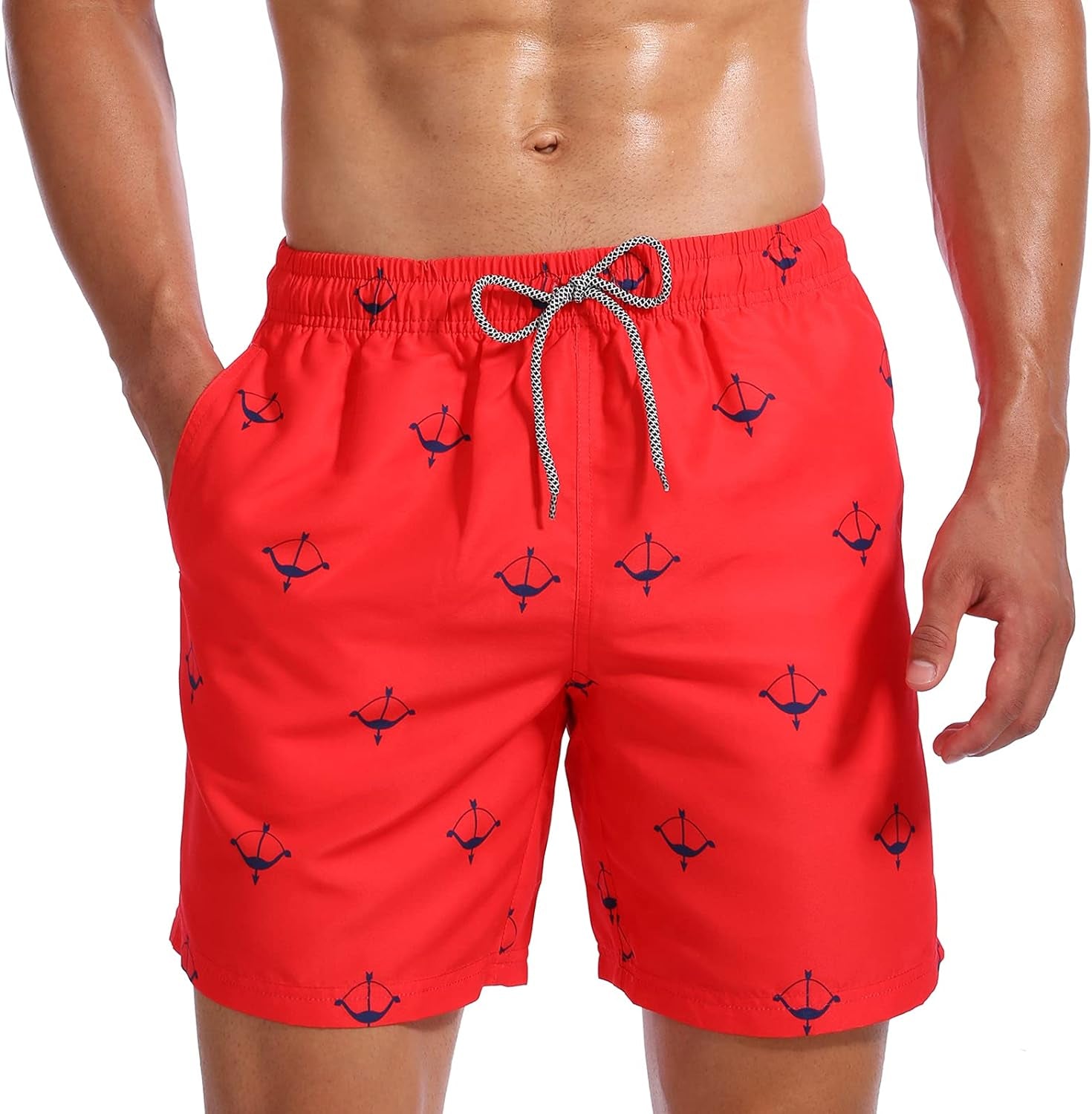 Quick Dry Swim Shorts with Mesh Lining - Men's