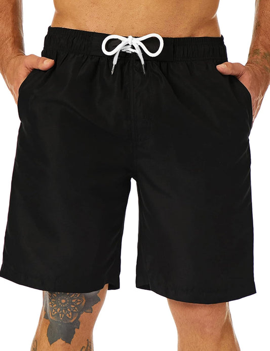 9 Inch Inseam Quick Dry Swim Shorts with Mesh Lining - Men's 