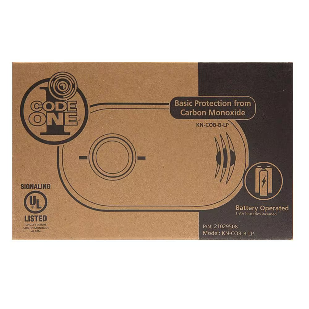 Code One AA Battery Powered Carbon Monoxide Detector with LED Lights