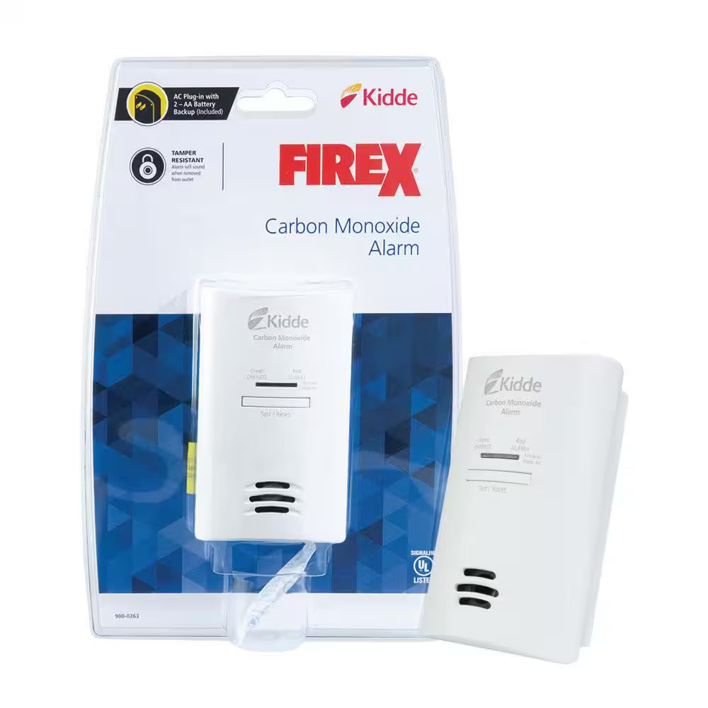 Firex Plug-In Carbon Monoxide Detector, AA Battery Backup