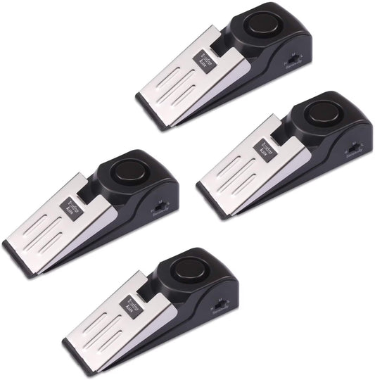 Wedge Door Stop Alarm with 120 Db Siren – Security Door Stopper with Adjustable Sensitivity for Home, Travel, Office, Dorm - 4 Pcs