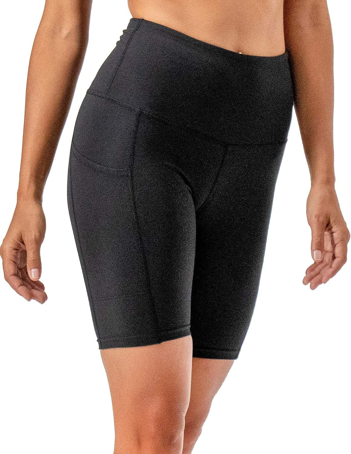 2-Pack High Waist Exercise Shorts with Side Pockets - Women's