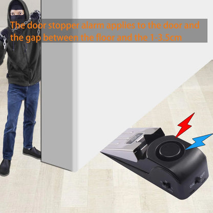 Wedge Door Stop Alarm with 120 Db Siren – Security Door Stopper with Adjustable Sensitivity for Home, Travel, Office, Dorm - 4 Pcs