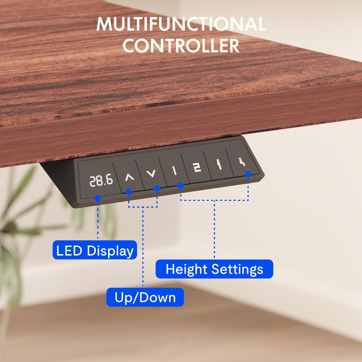 FLEXISPOT EN2 48" X 30" Standing Desk with Power Strip Bundle - Mahogany