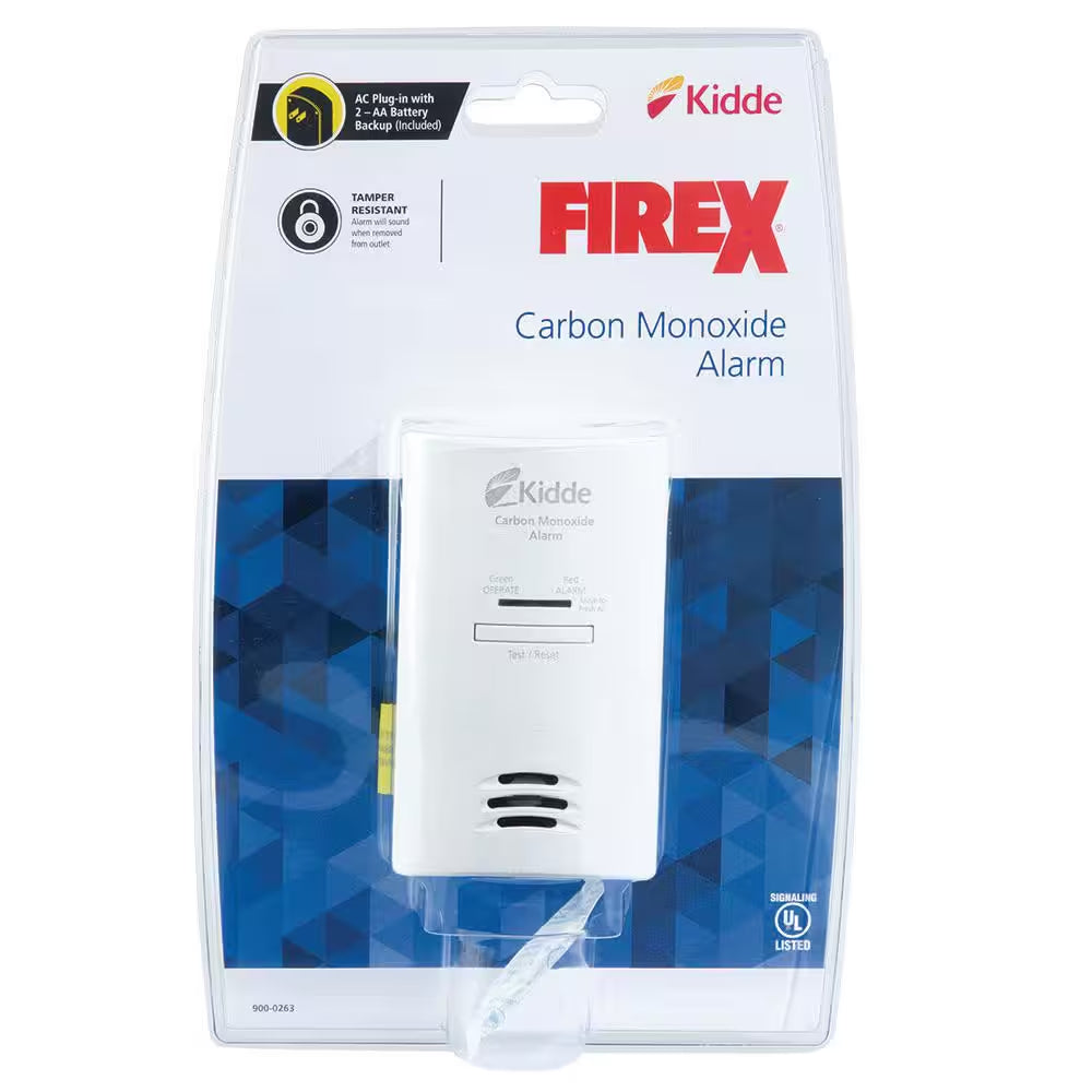 Firex Plug-In Carbon Monoxide Detector, AA Battery Backup